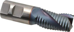Hertel - 1-1/4" Diam, Coarse Pitch, 2" LOC, 3 Flute Cobalt Roughing Square End Mill - TiCN Finish, 4-1/2" OAL, 1-1/4" Shank Diam, Single End, Centercutting, 37° Helix - Americas Industrial Supply