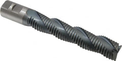 Hertel - 1-1/4" Diam, Coarse Pitch, 6" LOC, 3 Flute Cobalt Roughing Square End Mill - TiCN Finish, 8-1/2" OAL, 1-1/4" Shank Diam, Single End, Centercutting, 37° Helix - Americas Industrial Supply