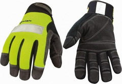 Youngstown - Size XL (10), ANSI Cut Lvl 3, Puncture Lvl 4, Abrasion Lvl 4, Kevlar Cut & Puncture Resistant Gloves - Kevlar Lining, Hook & Loop Cuff, Hi-Vis Lime, Paired - Americas Industrial Supply