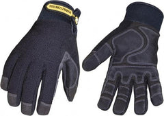 Youngstown - Size L (9) Synthetic Suede Cold Protection & Waterproof Work Gloves - For Mechanic's & Lifting, Uncoated, Hook & Loop Cuff, Full Fingered, Black, Paired - Americas Industrial Supply