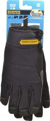 Youngstown - Size 2XL (11) Synthetic Suede Cold Protection & Waterproof Work Gloves - For Mechanic's & Lifting, Uncoated, Hook & Loop Cuff, Full Fingered, Black, Paired - Americas Industrial Supply