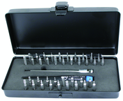 40 Piece - System 4 ESD Safe Micro Bit Interchangeable Set - #75996 - Includes: ESD Handle and Slotted; Phillips; Torx®; Hex Inch & Metric Micro Bits - 105mm Bit Extension - Storage Box - Americas Industrial Supply