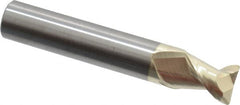 Accupro - 1/2", 2 Flute, Single End, Solid Carbide, 0.03" Corner Radius End Mill - 3" OAL, 45° Helix, Right Hand Flute, 5/8" LOC, Right Hand Cut - Americas Industrial Supply