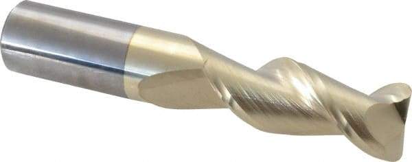 Accupro - 5/8", 2 Flute, Single End, Solid Carbide, 0.06" Corner Radius End Mill - 3-1/2" OAL, 45° Helix, Right Hand Flute, 1-5/8" LOC, Right Hand Cut - Americas Industrial Supply