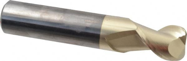 Accupro - 3/4", 2 Flute, Single End, Solid Carbide, 0.12" Corner Radius End Mill - 4" OAL, 45° Helix, Right Hand Flute, 1" LOC, Right Hand Cut - Americas Industrial Supply