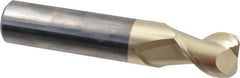 Accupro - 3/4", 2 Flute, Single End, Solid Carbide, 0.12" Corner Radius End Mill - 4" OAL, 45° Helix, Right Hand Flute, 1" LOC, Right Hand Cut - Americas Industrial Supply