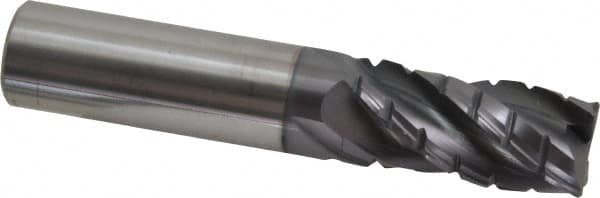 Accupro - 3/4" Diam, 1-5/8" LOC, 4 Flute Solid Carbide Corner Chamfer Roughing End Mill - AlTiN Finish, 4" OAL, 3/4" Shank Diam, Single End, 30° Helix - Americas Industrial Supply