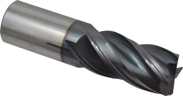Accupro - 1", 4 Flute, Single End, Solid Carbide, 0.035" Corner Radius End Mill - 4" OAL, Right Hand Flute, 2" LOC, Right Hand Cut - Americas Industrial Supply