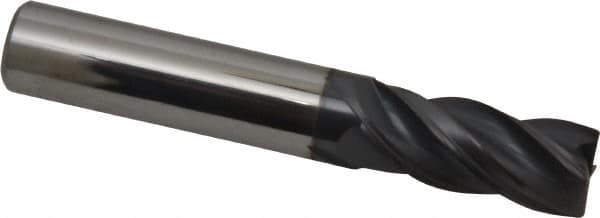 Accupro - 7/16", 4 Flute, Single End, Solid Carbide, 0.02" Corner Radius End Mill - 2-3/4" OAL, Right Hand Flute, 1" LOC, Right Hand Cut - Americas Industrial Supply