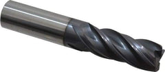 Accupro - 5/8", 4 Flute, Single End, Solid Carbide, 0.06" Corner Radius End Mill - 3-1/2" OAL, Right Hand Flute, 1-5/8" LOC, Right Hand Cut - Americas Industrial Supply