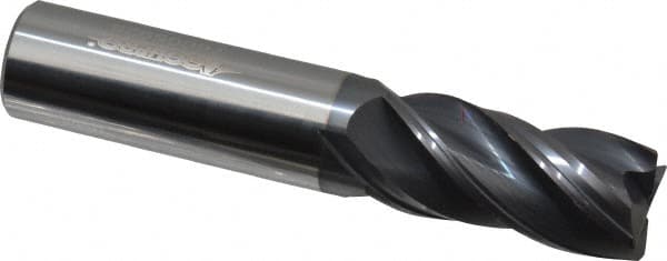 Accupro - 3/4", 4 Flute, Single End, Solid Carbide, 0.03" Corner Radius End Mill - 4" OAL, Right Hand Flute, 1-5/8" LOC, Right Hand Cut - Americas Industrial Supply