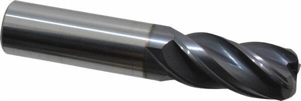 Accupro - 3/4", 4 Flute, Single End, Solid Carbide, 0.12" Corner Radius End Mill - 4" OAL, Right Hand Flute, 1-5/8" LOC, Right Hand Cut - Americas Industrial Supply