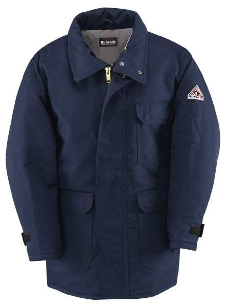 VF Imagewear - Size L Arc Flash & Flame Resistant/Retardant Jacket - Navy, Cotton & Nylon, Zipper Closure, 54" Chest - Americas Industrial Supply