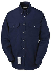 VF Imagewear - Size 2XL, Navy Blue, Flame Resistant/Retardant, Long Sleeve Button Down Shirt - 63-3/8" Chest, 2 Pockets, Excel FR ComforTouch - Americas Industrial Supply
