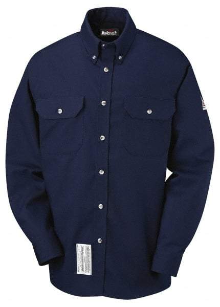 VF Imagewear - Size XL, Navy Blue, Flame Resistant/Retardant, Long Sleeve Button Down Shirt - 59-3/8" Chest, 2 Pockets, Excel FR ComforTouch - Americas Industrial Supply