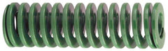 Dayton Lamina - 1-1/4" Hole Diam, 5/8" Rod Diam, 12" Free Length, Green Die Spring - 5.9 Lb Max Deflection, 4.8" Max Deflection, Light Duty, Chromium Vanadium Steel - Americas Industrial Supply