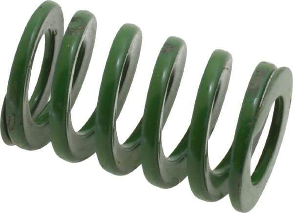 Dayton Lamina - 5/8" Hole Diam, 11/32" Rod Diam, 1" Free Length, Green Die Spring - 18 Lb Max Deflection, 0.39" Max Deflection, Light Duty, Chromium Vanadium Steel - Americas Industrial Supply