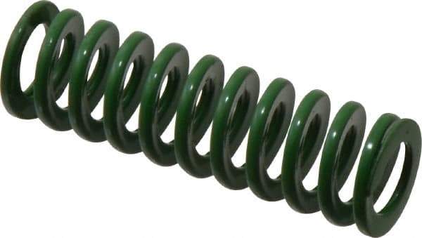 Dayton Lamina - 5/8" Hole Diam, 11/32" Rod Diam, 2" Free Length, Green Die Spring - 9.3 Lb Max Deflection, 0.8" Max Deflection, Light Duty, Chromium Vanadium Steel - Americas Industrial Supply