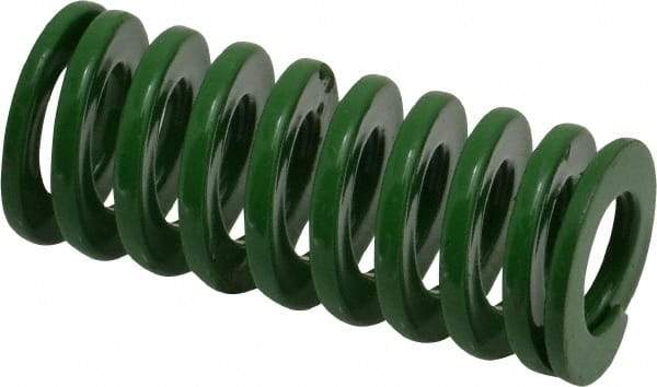 Dayton Lamina - 3/4" Hole Diam, 3/8" Rod Diam, 1-3/4" Free Length, Green Die Spring - 16.2 Lb Max Deflection, 0.69" Max Deflection, Light Duty, Chromium Vanadium Steel - Americas Industrial Supply