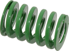 Dayton Lamina - 1" Hole Diam, 1/2" Rod Diam, 1-1/2" Free Length, Green Die Spring - 37 Lb Max Deflection, 0.6" Max Deflection, Light Duty, Chromium Vanadium Steel - Americas Industrial Supply