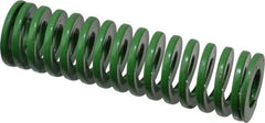 Dayton Lamina - 1" Hole Diam, 1/2" Rod Diam, 3-1/2" Free Length, Green Die Spring - 14.1 Lb Max Deflection, 1.4" Max Deflection, Light Duty, Chromium Vanadium Steel - Americas Industrial Supply