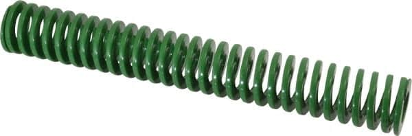 Dayton Lamina - 1" Hole Diam, 1/2" Rod Diam, 7" Free Length, Green Die Spring - 6.9 Lb Max Deflection, 2.8" Max Deflection, Light Duty, Chromium Vanadium Steel - Americas Industrial Supply