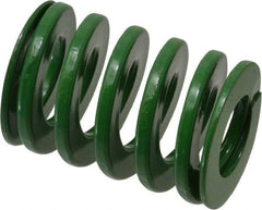 Dayton Lamina - 1-1/4" Hole Diam, 5/8" Rod Diam, 1-3/4" Free Length, Green Die Spring - 47.5 Lb Max Deflection, 0.69" Max Deflection, Light Duty, Chromium Vanadium Steel - Americas Industrial Supply