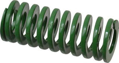 Dayton Lamina - 1-1/4" Hole Diam, 5/8" Rod Diam, 3" Free Length, Green Die Spring - 26.3 Lb Max Deflection, 1.2" Max Deflection, Light Duty, Chromium Vanadium Steel - Americas Industrial Supply