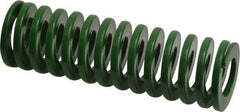 Dayton Lamina - 1-1/4" Hole Diam, 5/8" Rod Diam, 4" Free Length, Green Die Spring - 19.2 Lb Max Deflection, 1.61" Max Deflection, Light Duty, Chromium Vanadium Steel - Americas Industrial Supply