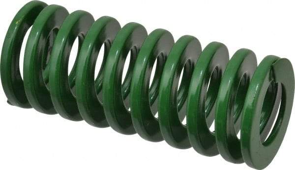 Dayton Lamina - 1-1/2" Hole Diam, 3/4" Rod Diam, 3-1/2" Free Length, Green Die Spring - 31.8 Lb Max Deflection, 1.4" Max Deflection, Light Duty, Chromium Vanadium Steel - Americas Industrial Supply