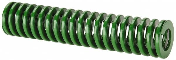 Dayton Lamina - 1-1/2" Hole Diam, 3/4" Rod Diam, 7" Free Length, Green Die Spring - 15 Lb Max Deflection, 2.8" Max Deflection, Light Duty, Chromium Vanadium Steel - Americas Industrial Supply