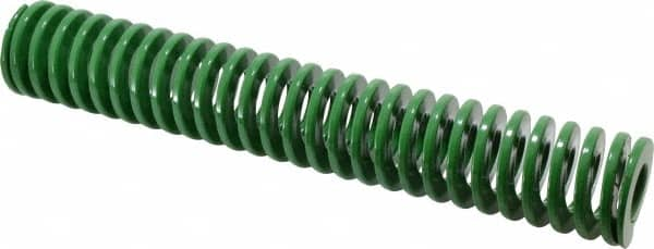 Dayton Lamina - 2" Hole Diam, 1" Rod Diam, 12" Free Length, Green Die Spring - 15.5 Lb Max Deflection, 4.8" Max Deflection, Light Duty, Chromium Vanadium Steel - Americas Industrial Supply