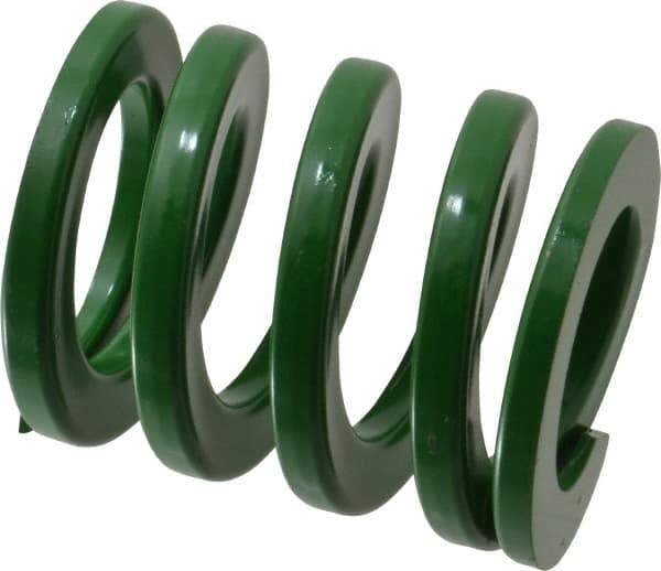 Dayton Lamina - 2-1/2" Hole Diam, 1-1/2" Rod Diam, 3" Free Length, Green Die Spring - 110 Lb Max Deflection, 1.2" Max Deflection, Light Duty, Chromium Vanadium Steel - Americas Industrial Supply