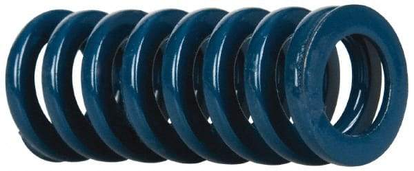 Dayton Lamina - 5/8" Hole Diam, 11/32" Rod Diam, 1-1/2" Free Length, Blue Die Spring - 20.1 Lb Max Deflection, 0.56" Max Deflection, Medium Duty, Chromium Vanadium Steel - Americas Industrial Supply