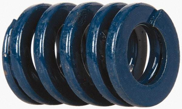 Dayton Lamina - 3/4" Hole Diam, 3/8" Rod Diam, 1" Free Length, Blue Die Spring - 51.5 Lb Max Deflection, 0.37" Max Deflection, Medium Duty, Chromium Vanadium Steel - Americas Industrial Supply