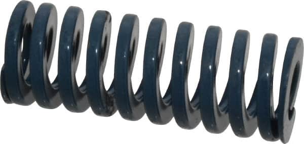 Dayton Lamina - 1" Hole Diam, 1/2" Rod Diam, 2-1/2" Free Length, Blue Die Spring - 31.4 Lb Max Deflection, 0.94" Max Deflection, Medium Duty, Chromium Vanadium Steel - Americas Industrial Supply