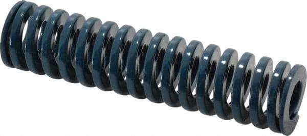 Dayton Lamina - 1" Hole Diam, 1/2" Rod Diam, 4" Free Length, Blue Die Spring - 18.8 Lb Max Deflection, 1.51" Max Deflection, Medium Duty, Chromium Vanadium Steel - Americas Industrial Supply