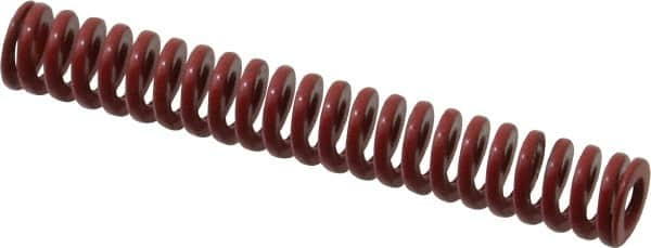 Dayton Lamina - 3/8" Hole Diam, 3/16" Rod Diam, 2-1/2" Free Length, Red Die Spring - 5.5 Lb Max Deflection, 0.76" Max Deflection, Heavy Duty, Chromium Vanadium Steel - Americas Industrial Supply