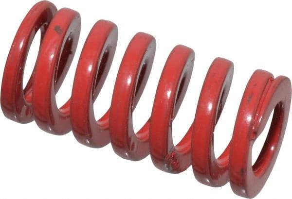 Dayton Lamina - 1/2" Hole Diam, 9/32" Rod Diam, 1" Free Length, Red Die Spring - 23.6 Lb Max Deflection, 0.3" Max Deflection, Heavy Duty, Chromium Vanadium Steel - Americas Industrial Supply