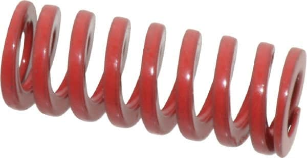 Dayton Lamina - 1/2" Hole Diam, 9/32" Rod Diam, 1-1/4" Free Length, Red Die Spring - 18.8 Lb Max Deflection, 0.38" Max Deflection, Heavy Duty, Chromium Vanadium Steel - Americas Industrial Supply