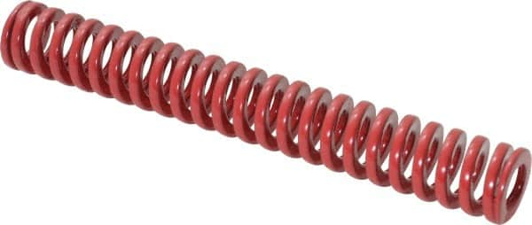 Dayton Lamina - 1/2" Hole Diam, 9/32" Rod Diam, 3-1/2" Free Length, Red Die Spring - 6.2 Lb Max Deflection, 1.05" Max Deflection, Heavy Duty, Chromium Vanadium Steel - Americas Industrial Supply