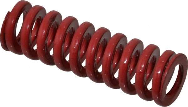 Dayton Lamina - 5/8" Hole Diam, 11/32" Rod Diam, 2" Free Length, Red Die Spring - 20.5 Lb Max Deflection, 0.6" Max Deflection, Heavy Duty, Chromium Vanadium Steel - Americas Industrial Supply