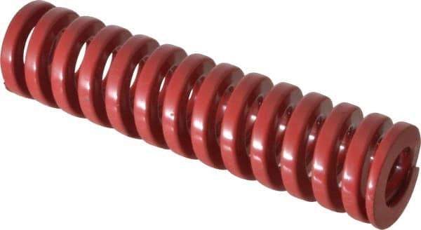 Dayton Lamina - 3/4" Hole Diam, 3/8" Rod Diam, 3" Free Length, Red Die Spring - 36.2 Lb Max Deflection, 0.9" Max Deflection, Heavy Duty, Chromium Vanadium Steel - Americas Industrial Supply