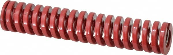 Dayton Lamina - 1" Hole Diam, 1/2" Rod Diam, 5" Free Length, Red Die Spring - 33.1 Lb Max Deflection, 1.5" Max Deflection, Heavy Duty, Chromium Vanadium Steel - Americas Industrial Supply