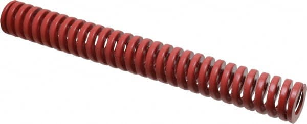 Dayton Lamina - 1" Hole Diam, 1/2" Rod Diam, 8" Free Length, Red Die Spring - 20.5 Lb Max Deflection, 2.4" Max Deflection, Heavy Duty, Chromium Vanadium Steel - Americas Industrial Supply