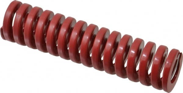 Dayton Lamina - 1-1/4" Hole Diam, 5/8" Rod Diam, 5" Free Length, Red Die Spring - 54.7 Lb Max Deflection, 1.5" Max Deflection, Heavy Duty, Chromium Vanadium Steel - Americas Industrial Supply