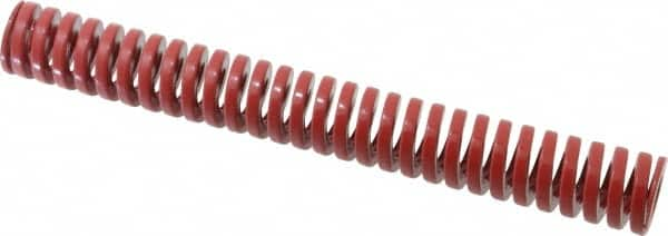 Dayton Lamina - 1-1/4" Hole Diam, 5/8" Rod Diam, 10" Free Length, Red Die Spring - 26.4 Lb Max Deflection, 3" Max Deflection, Heavy Duty, Chromium Vanadium Steel - Americas Industrial Supply