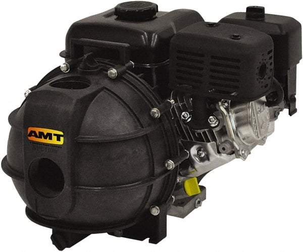 American Machine & Tool - 5.0 HP, 3,600 RPM, 2 Port Size, 3/8 Solids Handling, Honda, Self Priming Engine Pump - Thermoplastic, 3 Quart Tank Size, Buna-N Shaft Seal, Stainless Steel Shaft Sleeve - Americas Industrial Supply