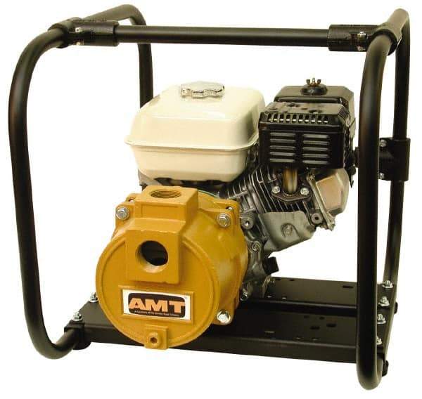 American Machine & Tool - 5.5 HP, 3,600 RPM, 1-1/2 Port Size, Honda, Self Priming Engine Pump - Cast Iron, 3 Quart Tank Size, Buna-N Shaft Seal, Stainless Steel Shaft Sleeve - Americas Industrial Supply