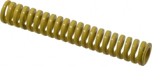 Dayton Lamina - 1/2" Hole Diam, 9/32" Rod Diam, 3" Free Length, Yellow Die Spring - 10.1 Lb Max Deflection, 0.75" Max Deflection, Extra Heavy Duty, Chromium Vanadium Steel - Americas Industrial Supply